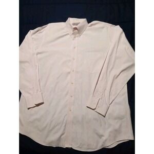 Paul Fredrick‎ Men's Size 18/37 Dress Shirt Long Two-Ply Cotton Pink X5